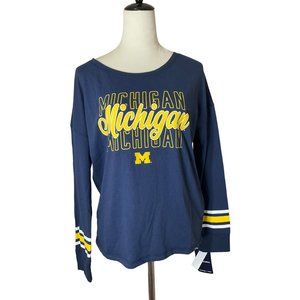 NWT Women's Michigan Wolverines Lightweight Long Sleeve T-Shirt - Navy  Size: Sm